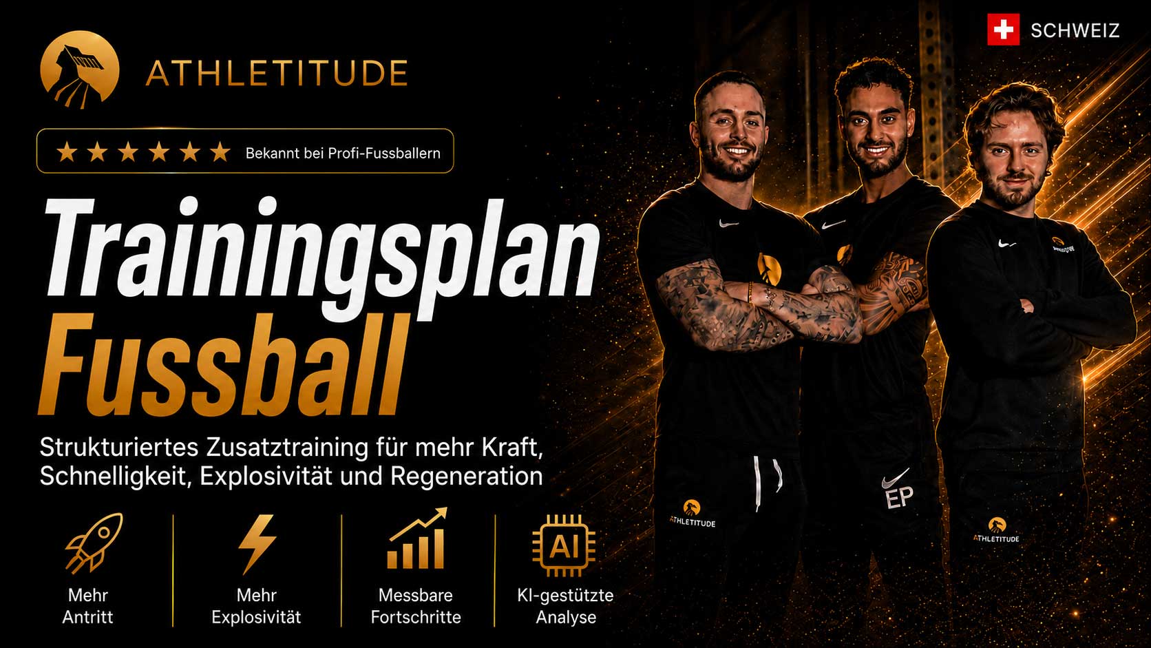 Athletitude Coaches mit Trainingsplan Fussball für Kraft, Schnelligkeit, Explosivität und Regeneration